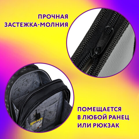 Папка для тетрадей ЮНЛАНДИЯ А4, 1 отделение, картон/пластик, конгрев, на молнии, "Duck tales", 272134 - фото 8