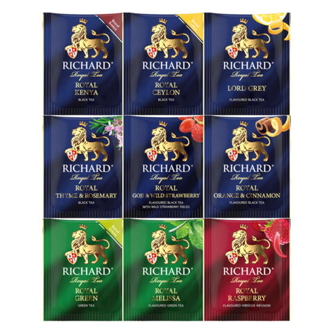 Чай RICHARD "Royal Selection Of Premium Teas" ассорти 9 вкусов, НАБОР 72 пакетика, 101540 - фото 3