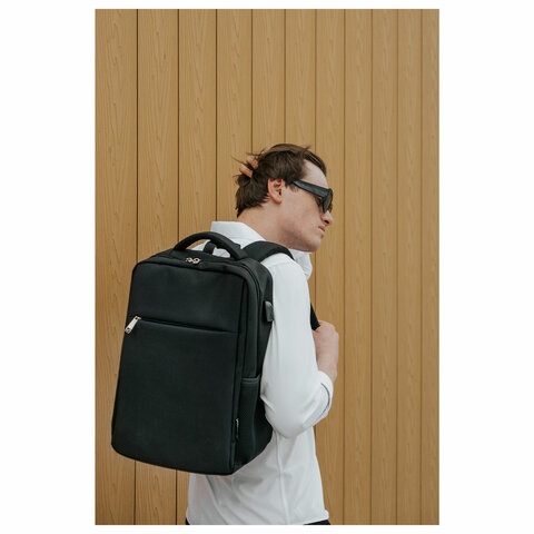 Рюкзак BRAUBERG FUNCTIONAL с отделением для ноутбука, USB-порт, багажная лента, Firm, 43x30x15 см, 272576 - фото 15
