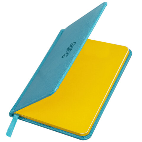 Еженедельник датированный 2026, МАЛЫЙ ФОРМАТ 95х155 мм, А6, BRAUBERG "Rainbow", под кожу, бирюза, 117189 - фото 3