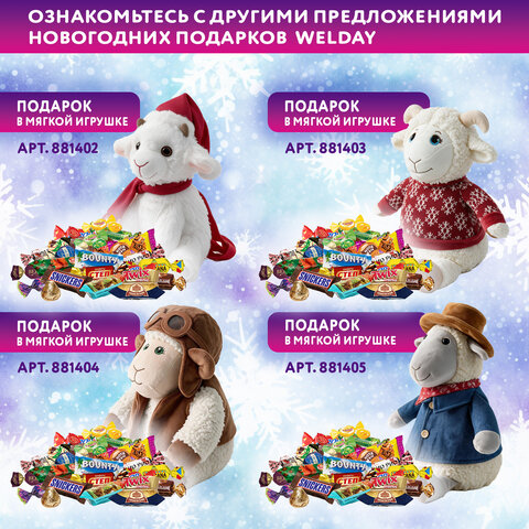 Подарок новогодний "СПОРТСМЕН", "Мягкая игрушка-символ 2027 года", НАБОР конфет 500 г, WELDAY (ВЭЛДЭЙ), 881400 - фото 9