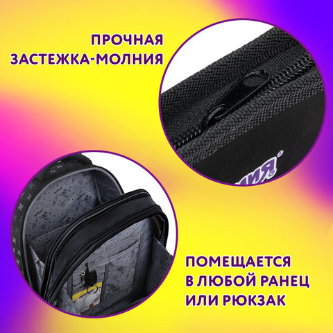 Папка для тетрадей ЮНЛАНДИЯ А4, 1 отделение, пластик, на молнии, "Street power", 272140 - фото 8