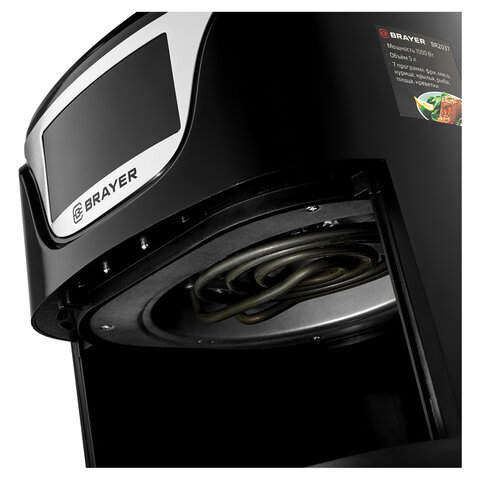 Аэрогриль BRAYER BR2037, 1500 Вт, 5 л, 7 программ, таймер, сенсорное управление, нержавеющая сталь - фото 10