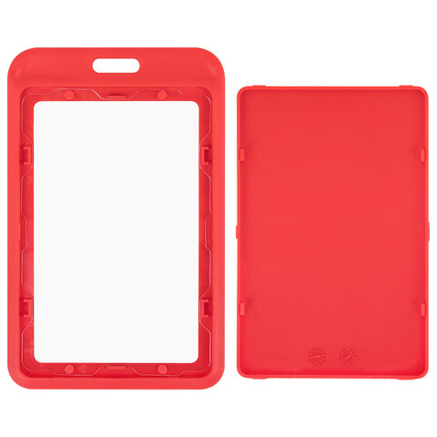 Бейдж вертикальный (85х54 мм), красный, МАТОВАЯ ПОВЕРХНОСТЬ, BRAUBERG EXTRA, 238816 - фото 3