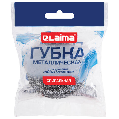 Губка (мочалка) металлическая спиральная 15 г, для посуды, гриля, плиты, LAIMA (ЛАЙМА), 700061 - фото 2
