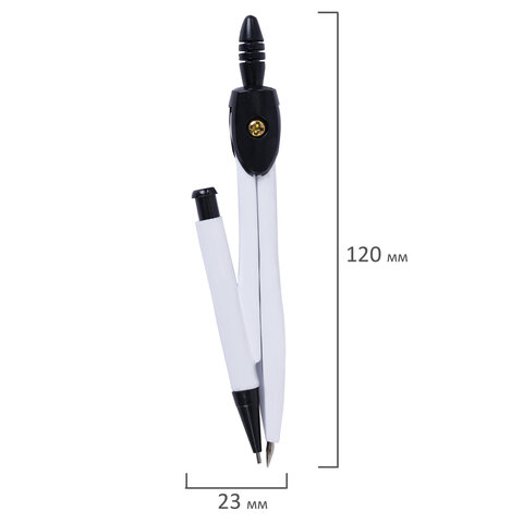 Готовальня ПИФАГОР, 8 предметов: циркуль 120 мм, чертежные принадлежности, металлический пенал, 210859 - фото 9