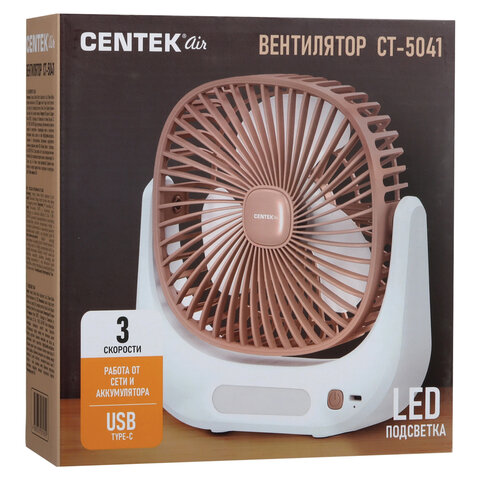 Вентилятор настольный CENTEK CT-5041, USB-питание, 3 режима, d=10 см, 5 Вт, белый - фото 9