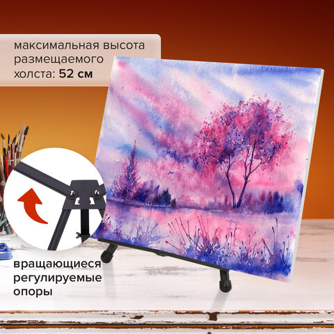 Мольберт настольный алюминиевый складной 37х57х40 см в чехле, холст до 52 см, BRAUBERG ART, 192256 - фото 15