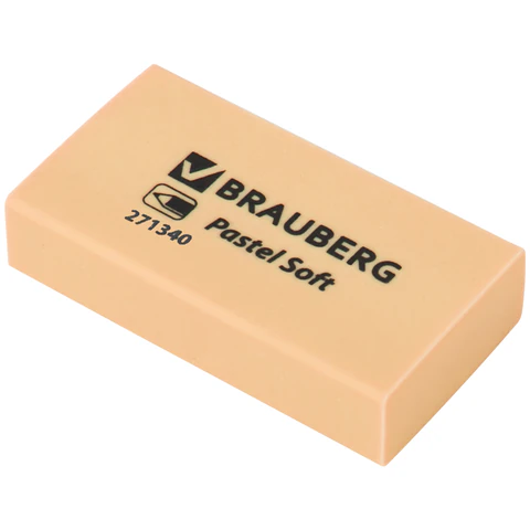 Ластики BRAUBERG PASTEL SOFT НАБОР 6 шт., размер ластика 45х25х10 мм, экологичный ПВХ, 271340 - фото 3