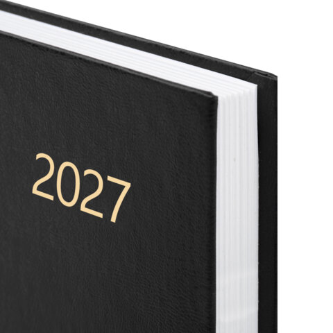 Ежедневник датированный 2027 145х215 мм, А5, STAFF, обложка бумвинил, черный, 117817 - фото 3