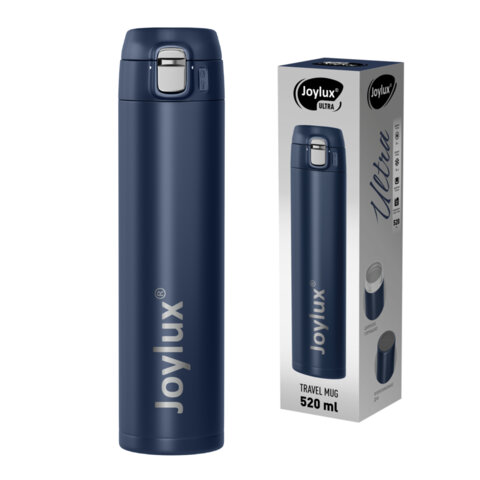 Термокружка 520 мл JOYLUX (ДЖОЙЛЮКС) ULTRA BLUE, нержавеющая сталь SUS304, синий матовый, 700278 - фото 1
