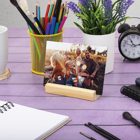 Ценникодержатель деревянный (ценники, реклама, фото) 12х3х2 см, КОМПЛЕКТ 4 шт., BRAUBERG, 291314 - фото 7