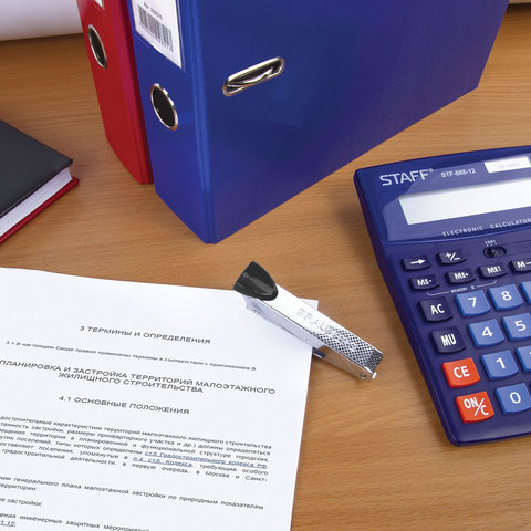 Степлер №10 металлический BRAUBERG "Classic-M", до 15 листов, с антистеплером, черный, 227626 - фото 6