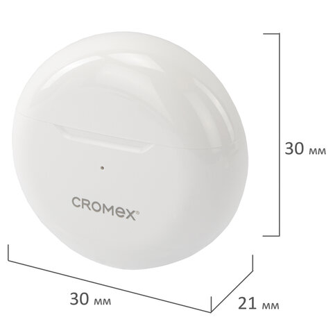 Наушники беспроводные TWS вкладыши с микрофоном CROMEX (КРОМЕКС) EP-T28W, Bluetooth 5.4, белые, 514121 - фото 14