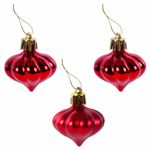 Шары новогодние ёлочные "Red & Gold Luxury" 70 предметов, красный/золото, ЗОЛОТАЯ СКАЗКА, 591714 - фото 12