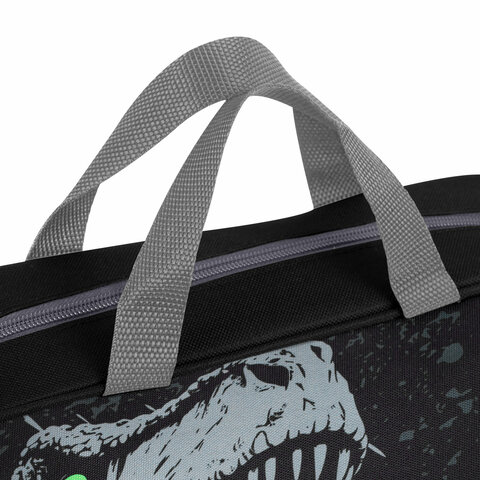 Папка на молнии с ручками BRAUBERG А4, 1 отделение, полиэстер, 80 мм, "Scary dino", 273308 - фото 4