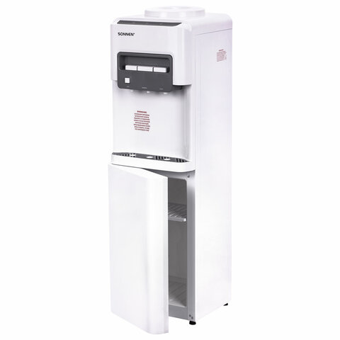 Кулер для воды SONNEN FSC-03AC, напольный, НАГРЕВ/ОХЛАЖДЕНИЕ КОМПРЕССОР, шкаф, 3 крана, белый, 455419 - фото 2