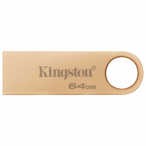 Флеш-диск 64 GB, KINGSTON DataTraveler SE9 G3 USB 3.2, металлический корпус, золотой, DTSE9G3/64GB - фото 3