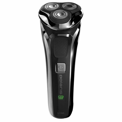 Электробритва POLARIS PMR 0305R PRO 5, 3 головки, аккумулятор, сухое и влажное бритье, черная, 51919 - фото 1