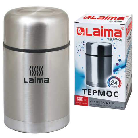 Термос LAIMA универсальный с широким горлом, 0,8 л, нержавеющая сталь, 601408 Термос LAIMA универсальный с широким горлом, 0,8 л, нержавеющая сталь, 601408 - фото 1