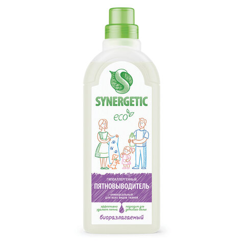 Средство для удаления пятен 1 л SYNERGETIC, универсальное, гипоаллергенное, ЭКО, 121100 - фото 1