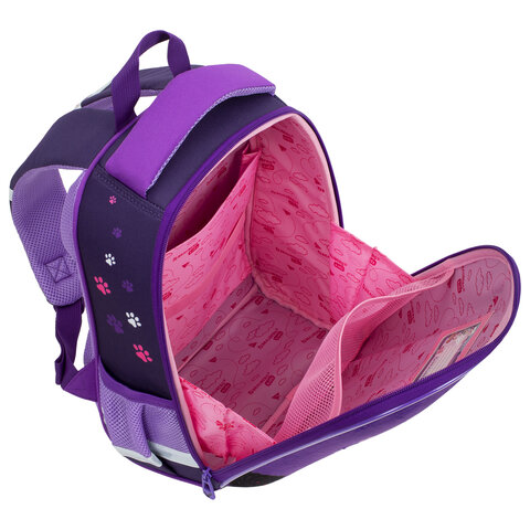 Ранец BRAUBERG KIDS START, 1 отделение, 2 кармана, "Sweet cheeks", велюровая панель, 35х26х13см, 272093 - фото 6