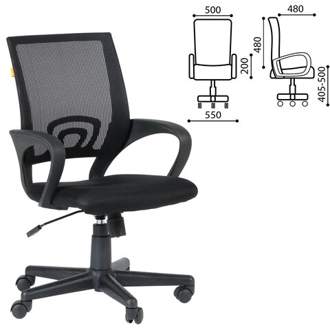 Кресло CH 696, с подлокотниками, черное, 7000799 - фото 2