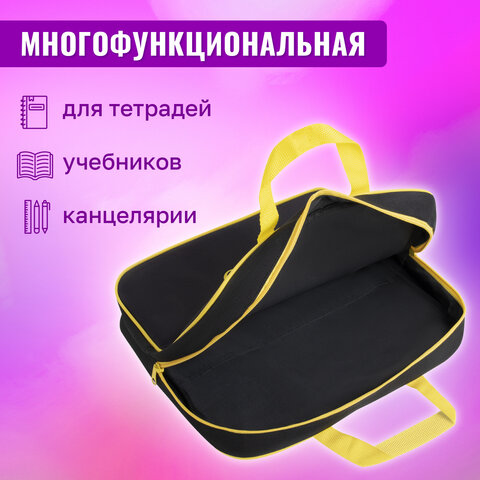 Папка на молнии с ручками BRAUBERG А4, 1 отделение, полиэстер, 80 мм, "Dark cat", 272178 - фото 13