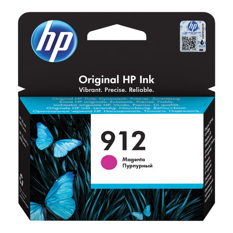 Картридж струйный HP (3YL78AE) для HP OfficeJet Pro 8023, №912 пурпурный, ресурс 315 страниц, оригинальный - фото 1