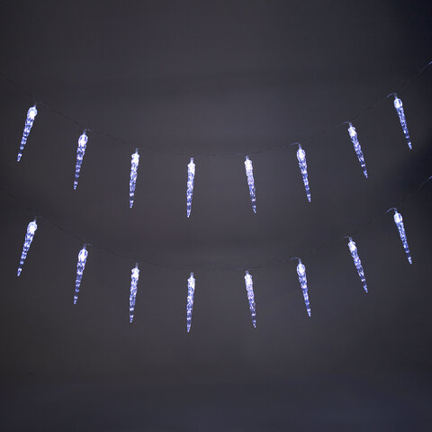 Электрогирлянда-нить комнатная 2 м, 20 LED, с насадками, вид: "Сосульки", холодный белый, на батарейках, ЗОЛОТАЯ СКАЗКА, 592561 - фото 7