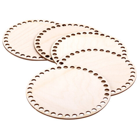 Донышки деревянные для вязания круглые, 5 шт., диаметр 15 см, BRAUBERG HOBBY, 665315 - фото 4