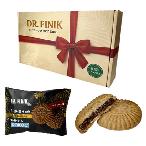 Печенье песочное DR.FINIK "Солнышко" с начинкой из финика и кокоса, БЕЗ САХАРА, 700 г - фото 1