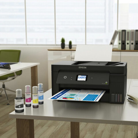 МФУ струйное EPSON L14150 "4 в 1" А3, 17 стр./мин, 4800х1200, ДУПЛЕКС, АПД, сетевая карта, Wi-Fi, СНПЧ, C11CH96403 - фото 6