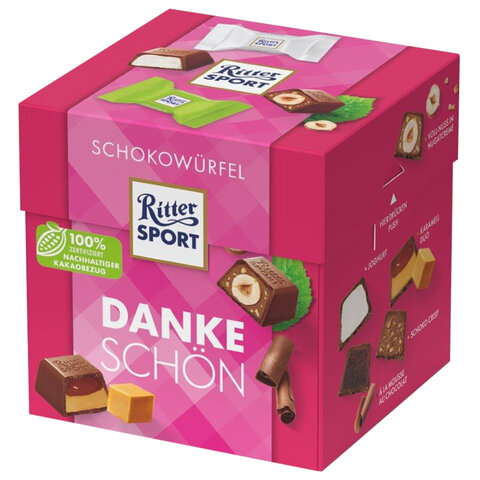 Шоколадные конфеты RITTER SPORT "DANKE SCHON", набор 5 вкусов, 22 конфеты, 176 г - фото 2