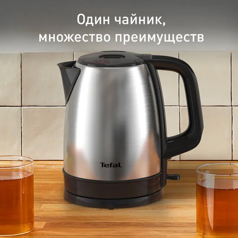 Чайник TEFAL KI150D30, 1,7 л, 2400 Вт, закрытый нагревательный элемент, сталь, серебристый, 7211001458 - фото 9
