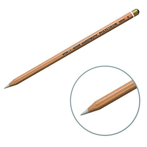 Карандаш-блендер KOH-I-NOOR, 1шт., "Polycolor", белый, 3,8 мм, мягкий, заточенный, 3800000001KS - фото 4