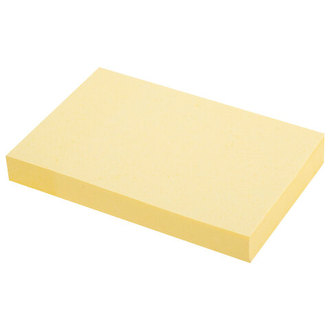 Блок самоклеящийся (стикеры) STAFF STANDARD, ПАСТЕЛЬНЫЙ 76х51 мм, желтый, 100 листов, 116581 - фото 2