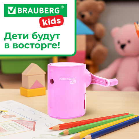 Точилка механическая BRAUBERG KIDS, для простых и цветных карандашей, корпус лавандовый, крепление к столу, 272004 - фото 19
