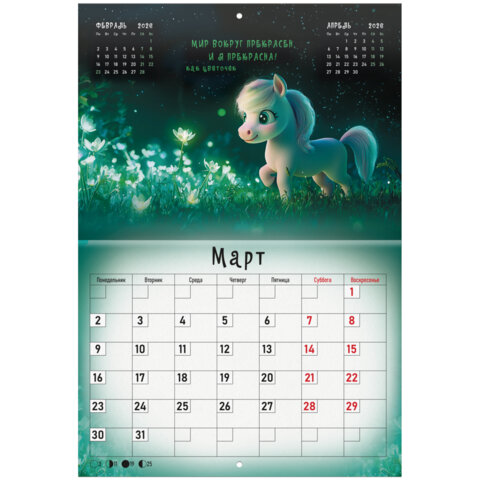 Календарь-планер настенный перекидной на 2026 г., BRAUBERG, 12 листов, 29,5х21,3 см, "Magic", 116951 - фото 6