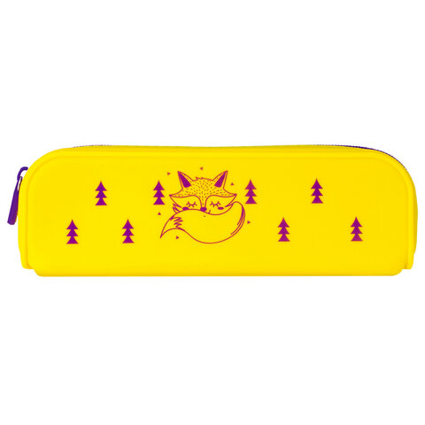 Пенал-косметичка BRAUBERG, силикон, "Fox", 20х5х6 см, 229029 - фото 6