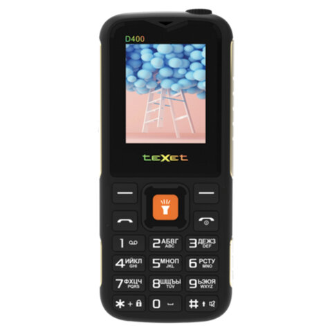 Телефон мобильный TEXET TM-D400, 2 SIM, 1,77", 32 Мб, microSD, FM, MP3, IP54, фонарик, черный, 127371 - фото 1
