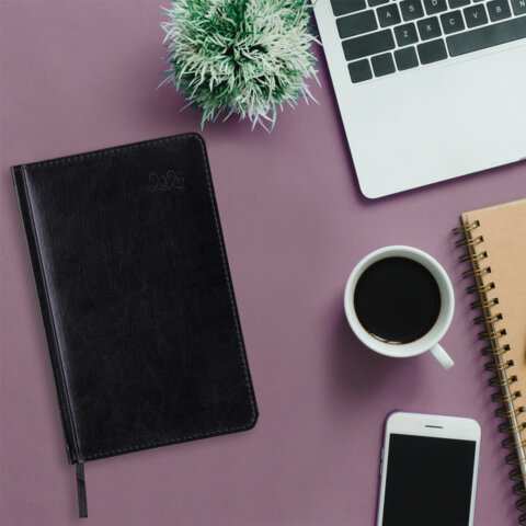 Ежедневник датированный 2026, А5, 138x213 мм, BRAUBERG "Rainbow", под кожу, черный, 117079 - фото 5