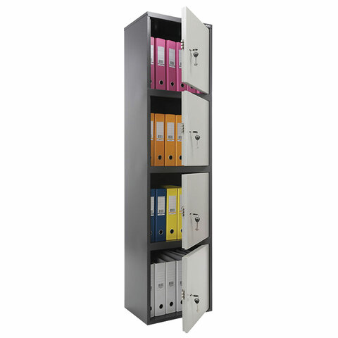 Шкаф металлический для документов AIKO "SL-185/4" ГРАФИТ, 1800х460х340 мм, 37 кг, S10799182502 - фото 1