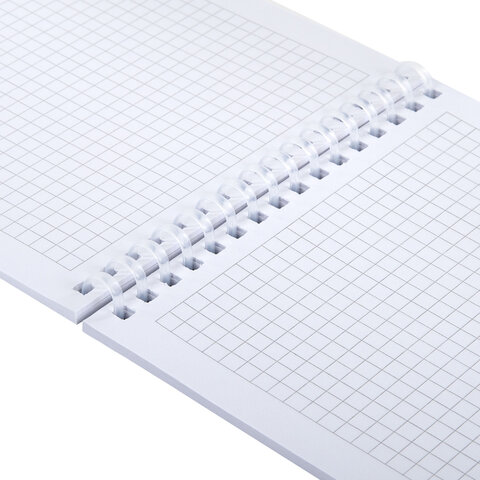 Блокнот А5, 80 л., силиконовый гребень, обложка пластик, клетка, BRAUBERG, серый, 117562 - фото 8