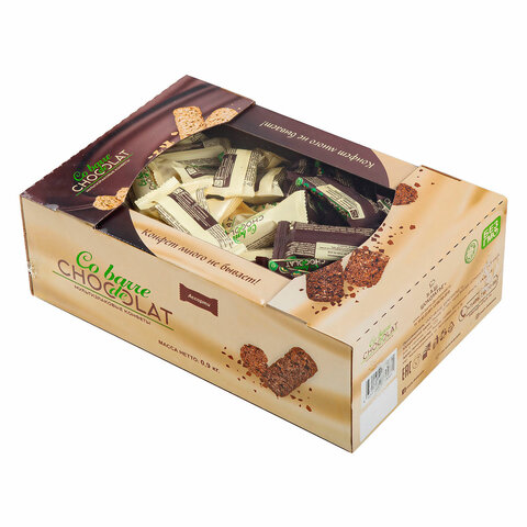 Конфеты мультизлаковые CO BARRE DE CHOCOLAT, ассорти в белой и темной глазури, 900 г - фото 1