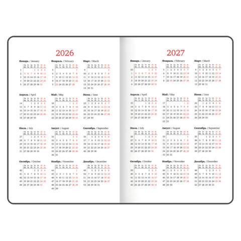 Еженедельник датированный 2026, А5, 145х215 мм, BRAUBERG "Select", балакрон, темно-синий, 117181 - фото 7