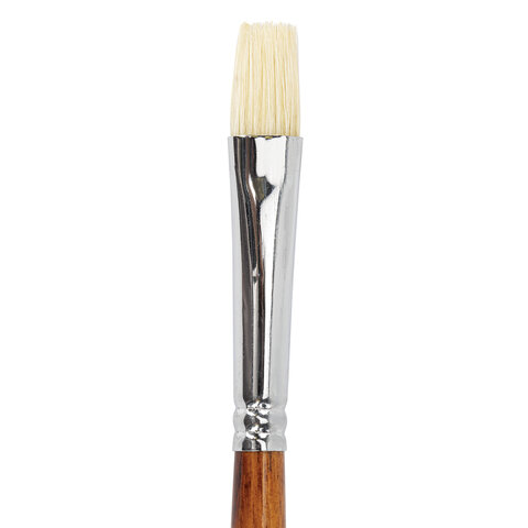Кисть художественная профессиональная BRAUBERG ART CLASSIC, щетина, плоская, № 12, длинная ручка, 200718 - фото 3