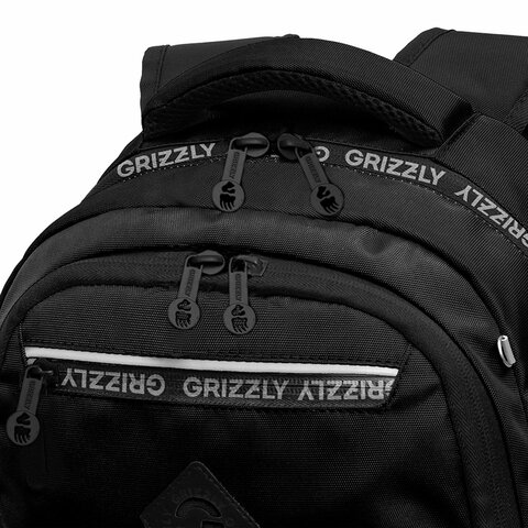 Рюкзак GRIZZLY школьный, анатомическая спинка, 2 отделения, для мальчиков, "STYLE", чёрный, 39х28х20 см, RB-454-1/1 - фото 8