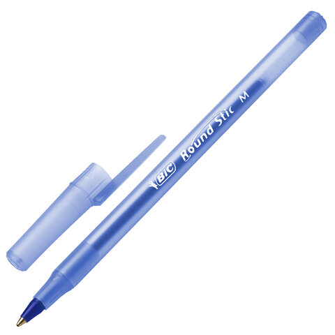 Ручки шариковые BIC "Round Stic", НАБОР 8 шт., СИНИЕ, узел 1 мм, линия письма 0,32 мм, пакет, 928497 - фото 4