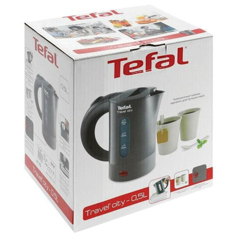 Чайник TEFAL KO120B30, 0,5 л, 650 Вт, закрытый нагревательный элемент, пластик, серый, 7211001545 - фото 10